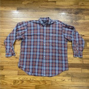 90s Vintage Ralph Lauren Plaid Flannel Long Sleeve Button Down Shirt Size L Used